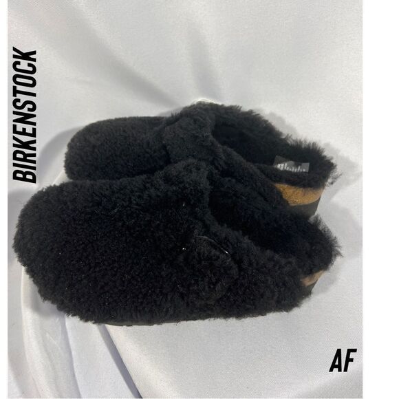 BIRKENSTOCK BOSTON SHEARLING IN TEDDY BLACK NWT - Picture 7 of 9